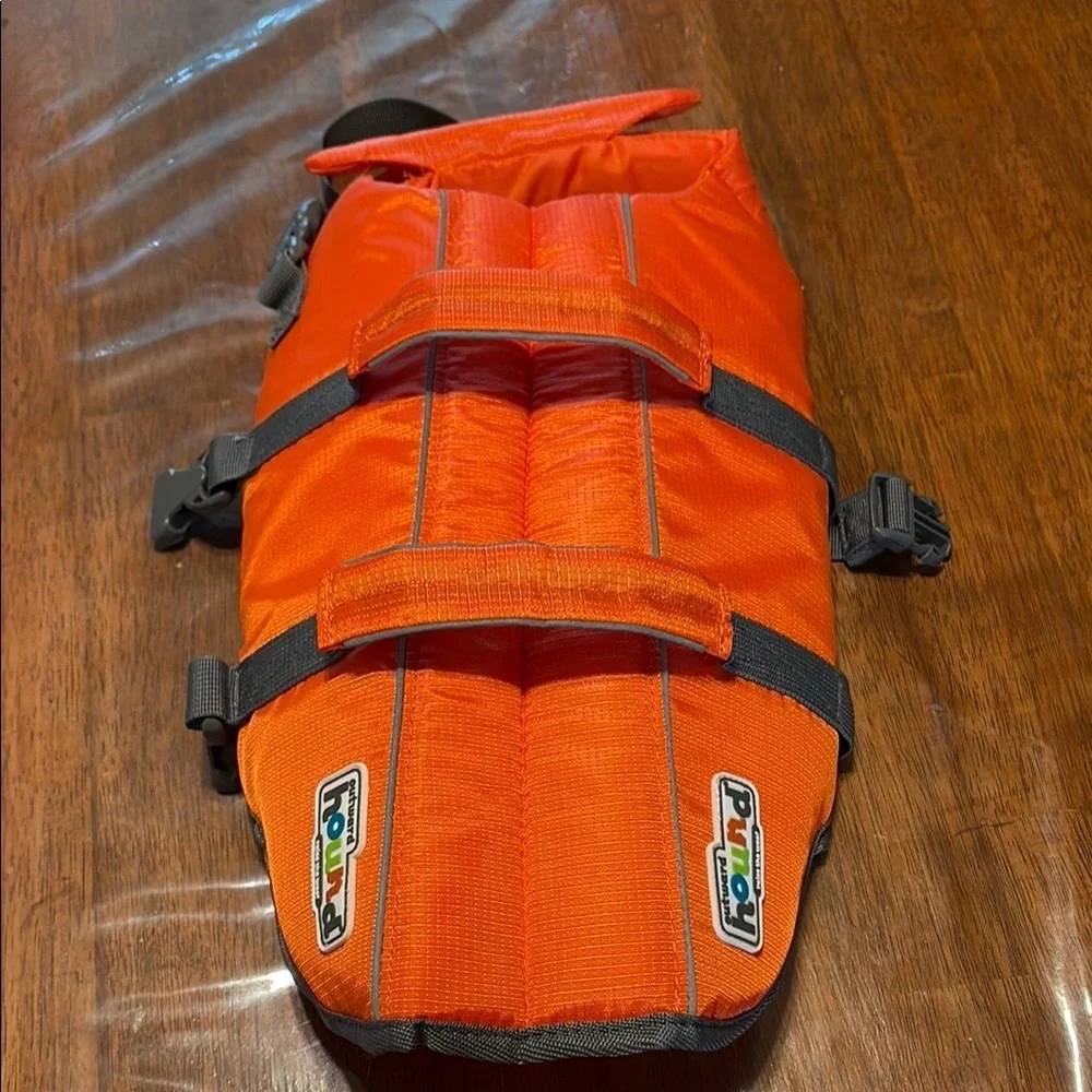 Orange Life Jacket with Black Straps